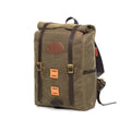 Fully packed backpack to show the large amount of storage for a day pack with premium leather straps to give this pack a very secure closure.