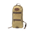 The front of this pack has webbed cotton loops to allow someone to hook additional items to the pack.