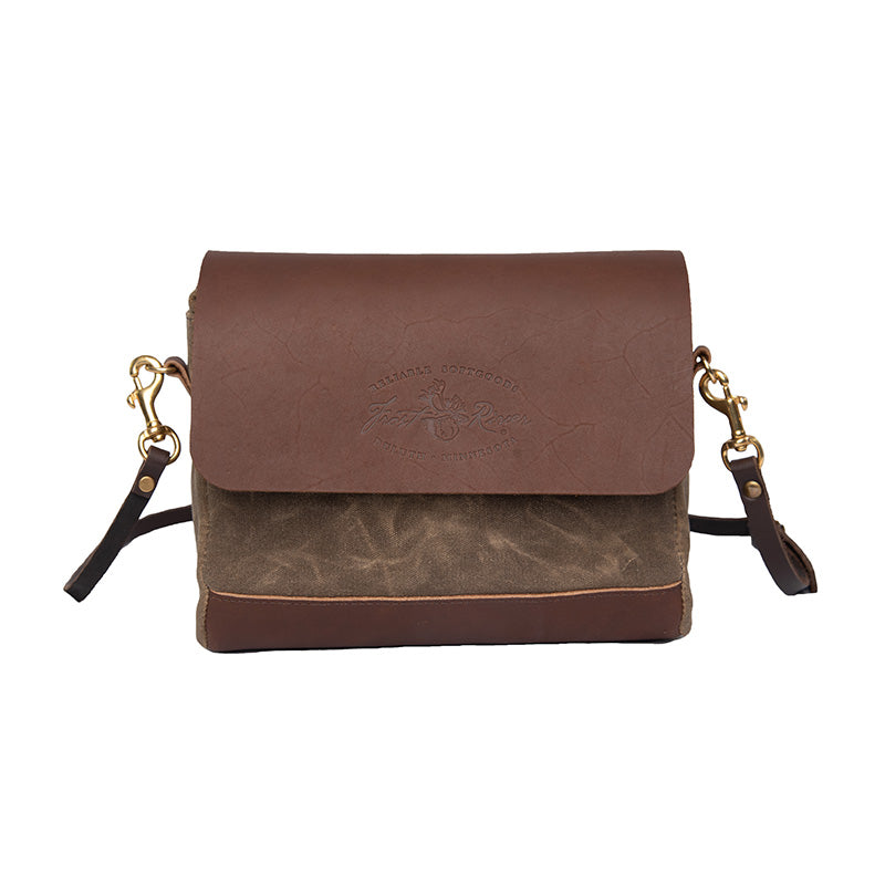 Medium to small purse with a premium leather flap cover that looks good, but also protects your items.