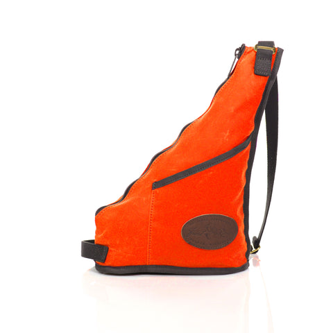 The Little Marais Messenger Bag also comes in Hunter Orange waxed canvas.