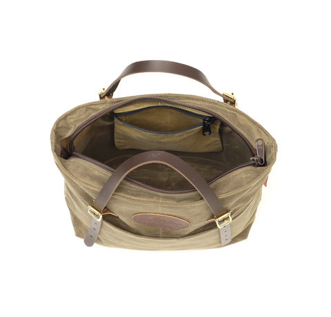 Large main compartment with an internal hanging zippered pocket.