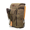 The front of the pack has two expandable pockets with flap closures and are large enough to carry a standard water bottle.