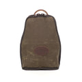 The bottle tote is handcrafted with durable waxed canvas, premium leather and lined with sherpa on the inside to prevent breaking.