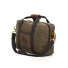 A heavy duty coiled zipper runs down the middle of the bag. With two strong webbed cotton handles that can be snapped together with two solid brass snaps and one durable webbed cotton shoulder strap reinforced with two brass attachment points makes transporting this brief easy.