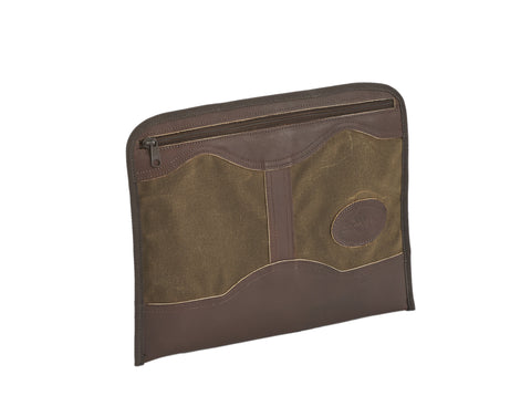 Our high quality, highly water resistant waxed canvas, and our high grade premium leather will keep your documents safe.