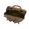 Brief bag open to show the multiple inside pockets and strong coil zipper.