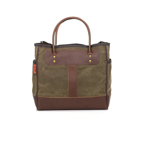 The bottom of the tote is lined with leather.