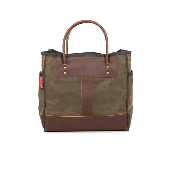 The bottom of the tote is lined with leather.