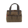 The  handles are made with durable webbed cotton and sewn onto the bag with strong nylon thread in a cross pattern. 