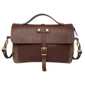 Unique small brief bag made with premium leather and solid brass attachments.