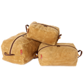 Small, Medium, and Large sizes available in the pack cubes.  Made from a durable lightweight waxed canvas.
