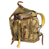 When carrying an axe in the axe sleeve the top flap can be strapped over the head of the axe to ensure it will stay in its place.