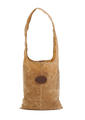 Large collapsible tote with a long shoulder strap.