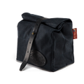 The SB lunch bag has a solid brass post that is attached to the leather strap for an extra secure closure.