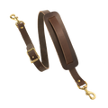 Leather shoulder straps are available in two widths and come with a leather shoulder pad.  Made from premium leather and solid brass.